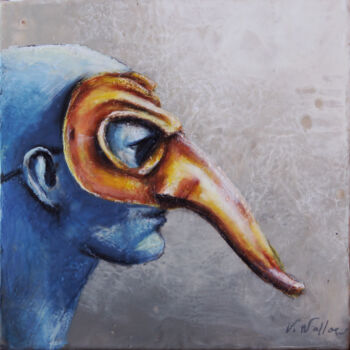 Painting titled "Mask of Scaramouche…" by Victoria Wallace, Original Artwork, Other