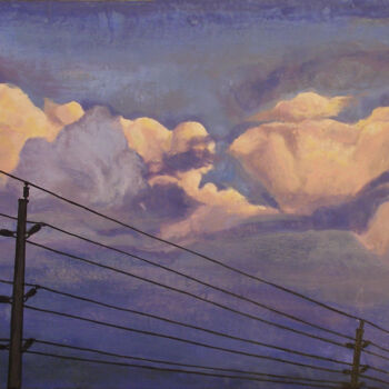 Painting titled "Yvening Sky" by Victoria Wallace, Original Artwork, Encaustic