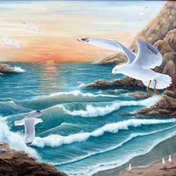 Painting titled "Soaring at Sunrise" by Victoria Armstrong, Original Artwork