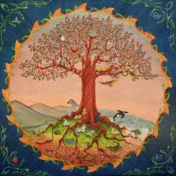 Peinture intitulée "Tree of Life II" par Victoria Armstrong, Œuvre d'art originale, Autre