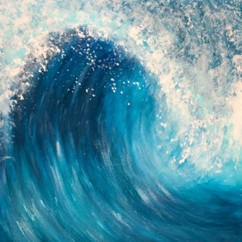 Картина под названием "Wave of luck" - Vigonch, Подлинное произведение искусства, Акрил Установлен на Деревянная рама для но…