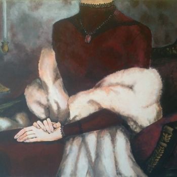 Painting titled "The Lady" by Asma Shala, Original Artwork, Acrylic