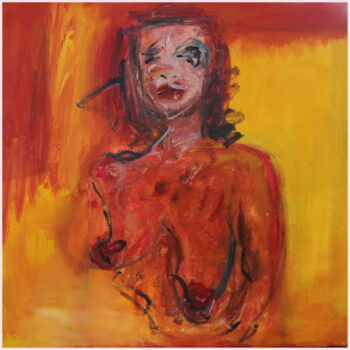 Peinture intitulée "La femme en colère" par Victorine Follana, Œuvre d'art originale, Acrylique Monté sur Châssis en bois
