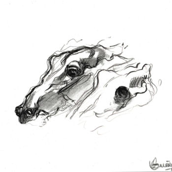 Drawing titled "Asusta" by Victorine Guery, Original Artwork, Graphite