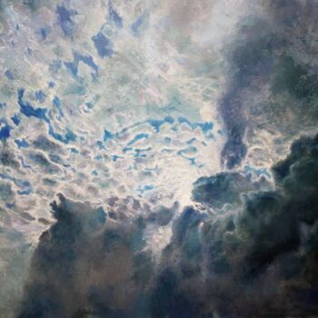 Картина под названием "Nubes. serie Lugare…" - Victor Manuel Ojeda Collado, Подлинное произведение искусства, Масло
