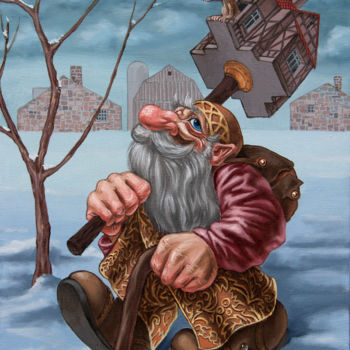 Schilderij getiteld "To Winter Flats" door Victor Molev, Origineel Kunstwerk, Olie