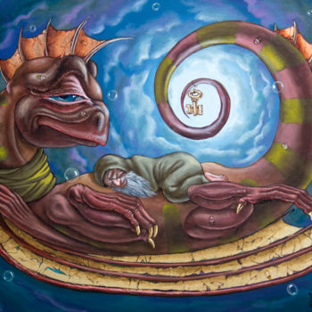 Pintura intitulada "The Third Dream of…" por Victor Molev, Obras de arte originais, Óleo