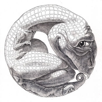 Desenho intitulada "Tyrannosaurus cub" por Victor Molev, Obras de arte originais, Outro