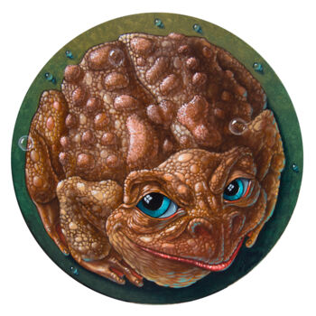 Pintura intitulada "Ginger Grand Toad" por Victor Molev, Obras de arte originais, Óleo Montado em Armação em madeira