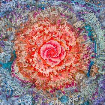 Картина под названием "Rose. Historical No…" - Victor Molev, Подлинное произведение искусства, Масло Установлен на Деревянна…