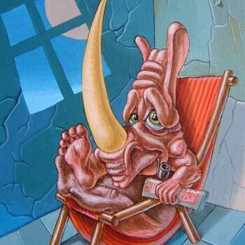 Painting titled "Rhino 2" by Victor Molev, Original Artwork