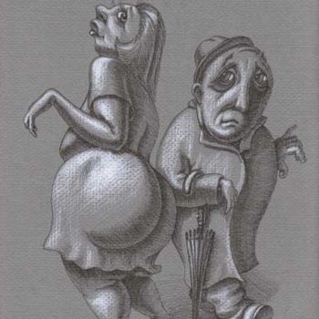 Drawing titled "Sexual Harassment" by Victor Molev, Original Artwork, Other