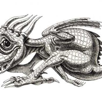 Drawing titled "The Eleventh Dragon" by Victor Molev, Original Artwork, Other