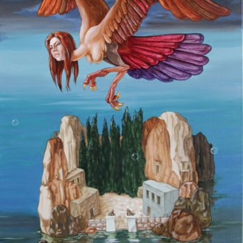 Pintura intitulada "Harpy from the Isla…" por Victor Molev, Obras de arte originais, Outro