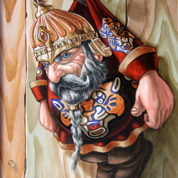 Pintura intitulada "Captive dwarf in ti…" por Victor Molev, Obras de arte originais, Óleo