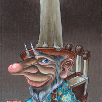 Schilderij getiteld "Candlestick" door Victor Molev, Origineel Kunstwerk, Olie