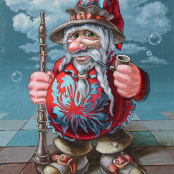 Painting titled "Clarinetis" by Victor Molev, Original Artwork, Oil