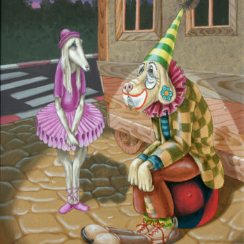 Schilderij getiteld "La Strada" door Victor Molev, Origineel Kunstwerk, Olie