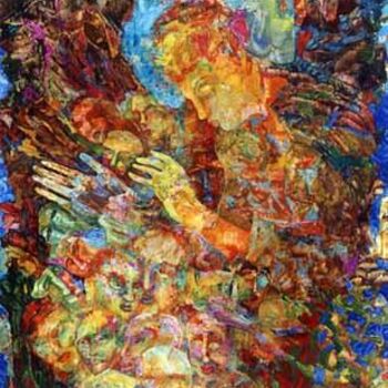 Painting titled "THE ARHANGEL OF A H…" by Victorov Mihail, Original Artwork, Other