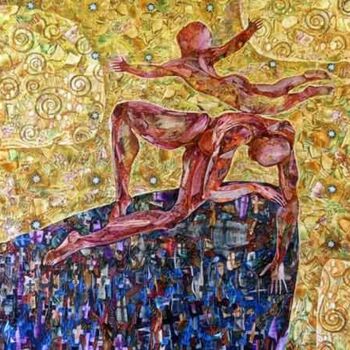 Painting titled "NEW CENTURY." by Victorov Mihail, Original Artwork, Tempera