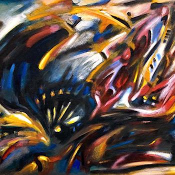 Картина под названием "ИСТОРИЯ" - Виктор Цебрук, Подлинное произведение искусства, Масло Установлен на Деревянная рама для н…