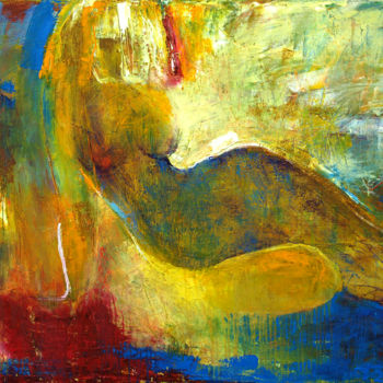 Schilderij getiteld "Untitled Akt Nude 0…" door Victor Rubanskiy, Origineel Kunstwerk, Olie