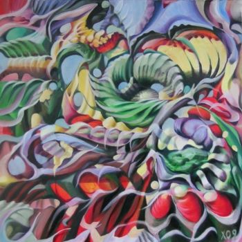 Painting titled "Dragon Story - Сказ…" by Victor X, Original Artwork, Oil