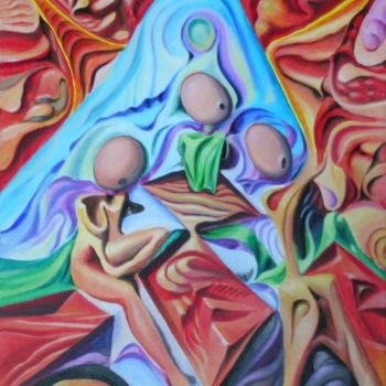 Painting titled "Trio - Трио" by Victor X, Original Artwork, Oil