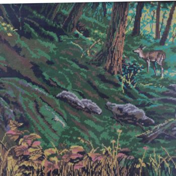 Artigianato intitolato "miškas | forest" da Vida P, Opera d'arte originale