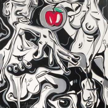 Peinture intitulée "Pecado " Tribo II "" par Vida, Œuvre d'art originale, Acrylique