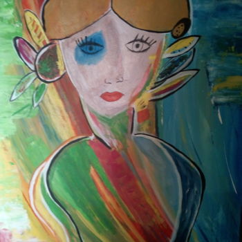 Ζωγραφική με τίτλο "La fiancée" από Émilie Vidal, Αυθεντικά έργα τέχνης, Ακρυλικό