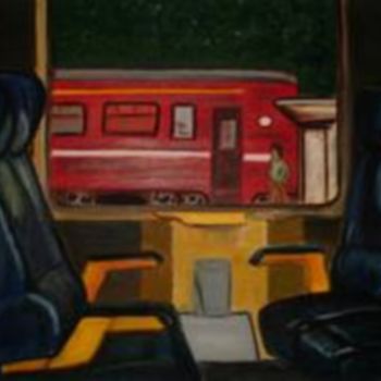 Painting titled "Mobility" by Viviane Delhage, Original Artwork, Oil