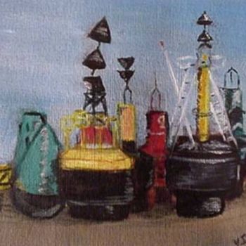 Painting titled "Ramsgate harbour" by Viviane Delhage, Original Artwork