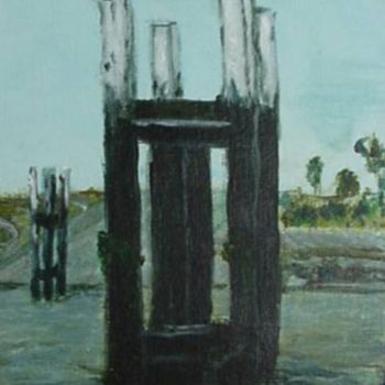 Schilderij getiteld "Nieuwpoort" door Viviane Delhage, Origineel Kunstwerk