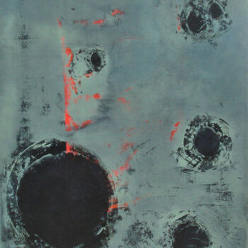Malerei mit dem Titel "trous noirs" von Isabelle Viennois, Original-Kunstwerk, Öl