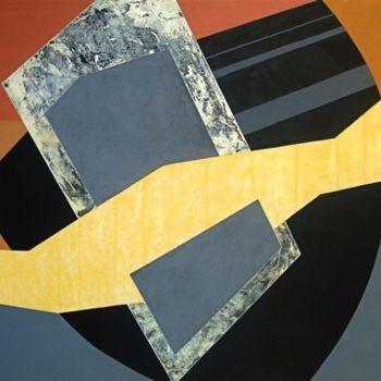 Peinture intitulée "1 arabesque jaune" par Isabelle Viennois, Œuvre d'art originale, Huile
