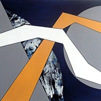 Peinture intitulée "zigzag blanc" par Isabelle Viennois, Œuvre d'art originale, Huile