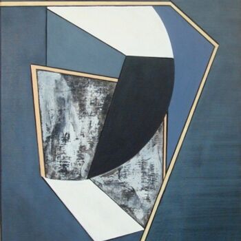 Peinture intitulée "composition bleue" par Isabelle Viennois, Œuvre d'art originale, Huile