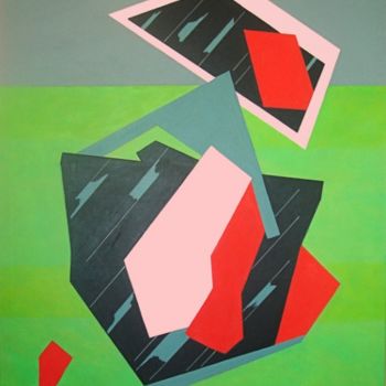 Malarstwo zatytułowany „composition verte” autorstwa Isabelle Viennois, Oryginalna praca, Olej