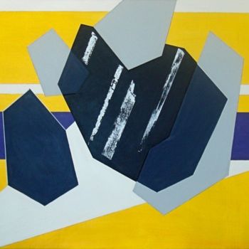 Peinture intitulée "Fond jaune" par Isabelle Viennois, Œuvre d'art originale, Huile
