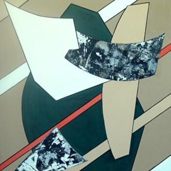 Peinture intitulée "La ligne rouge" par Isabelle Viennois, Œuvre d'art originale, Huile