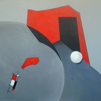 Schilderij getiteld "10-la-boule-blanche…" door Isabelle Viennois, Origineel Kunstwerk, Acryl