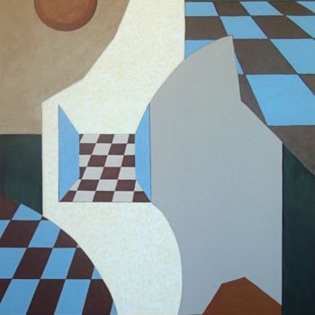 Schilderij getiteld "08-composition-brun…" door Isabelle Viennois, Origineel Kunstwerk