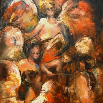 Pittura intitolato "Angel music" da Vieraszabo, Opera d'arte originale