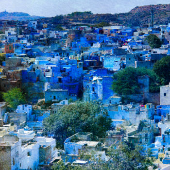 Fotografia intitolato "The Blue City" da Viet Ha Tran, Opera d'arte originale, Fotografia manipolata