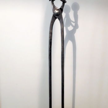 Скульптура под названием "LE REGARD DE L'AMOU…" - Gerard Lami, Подлинное произведение искусства, Металлы