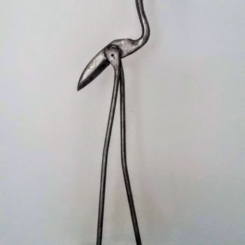 Sculpture titled "FLAMAND ROSE DE CAM…" by Gerard Lami, Original Artwork, Metals