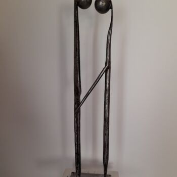 Sculpture titled "LIAISON AMOUREUSE 6" by Gerard Lami, Original Artwork, Metals