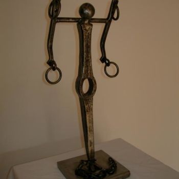 Skulptur mit dem Titel "Django Désenchaîné…" von Gerard Lami, Original-Kunstwerk