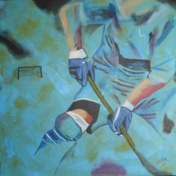 Painting titled "sports hockey 2" by Vifer, Original Artwork, Acrylic
